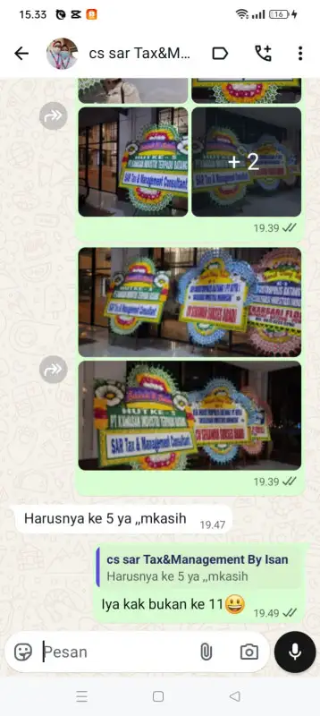 Testimonial papan bunga MAJENE